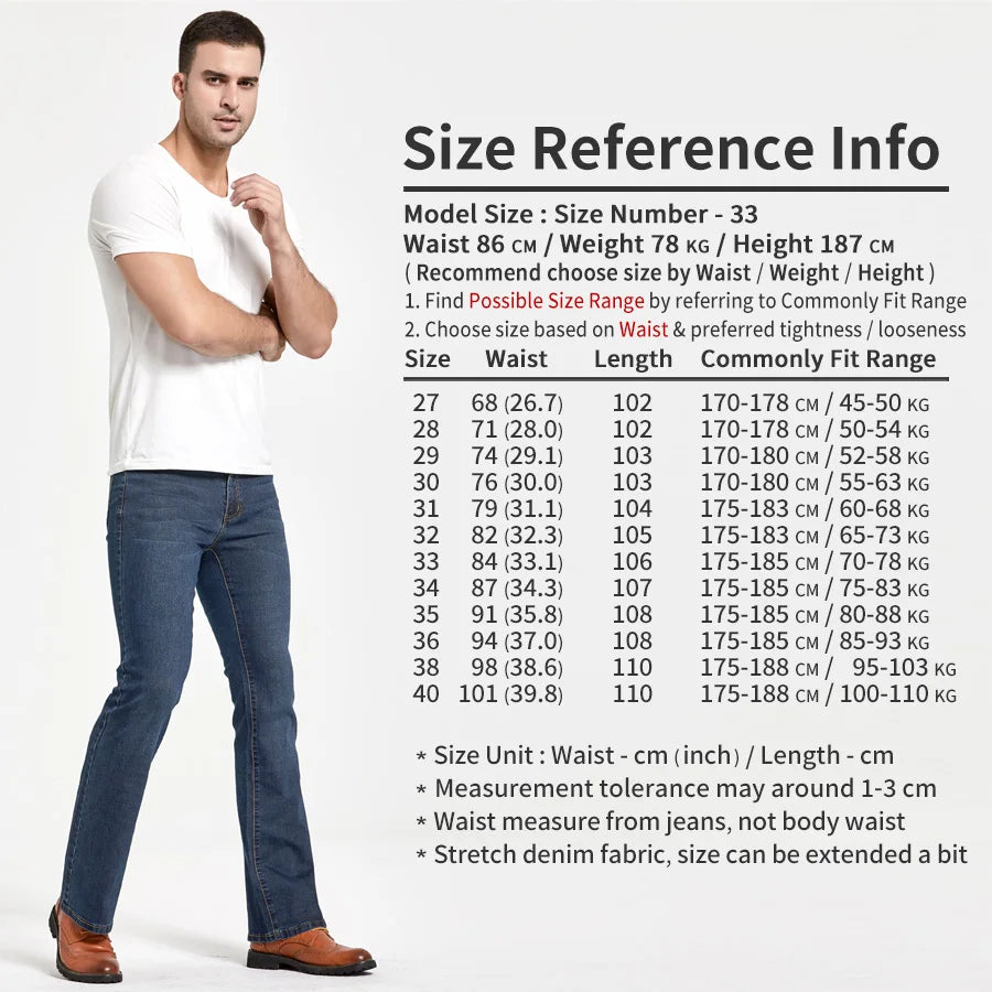 Slim Fit Boot Cut Jeans for Men