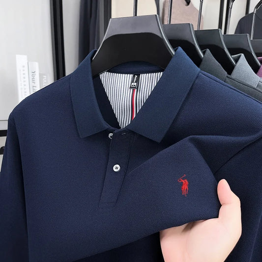 Men’s Pure Cotton Long Sleeve Polo Shirt