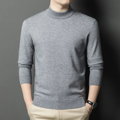 Knitwear Sweater Autumn/Winter Mock Neck  Pullovers Casual Mens Clothing