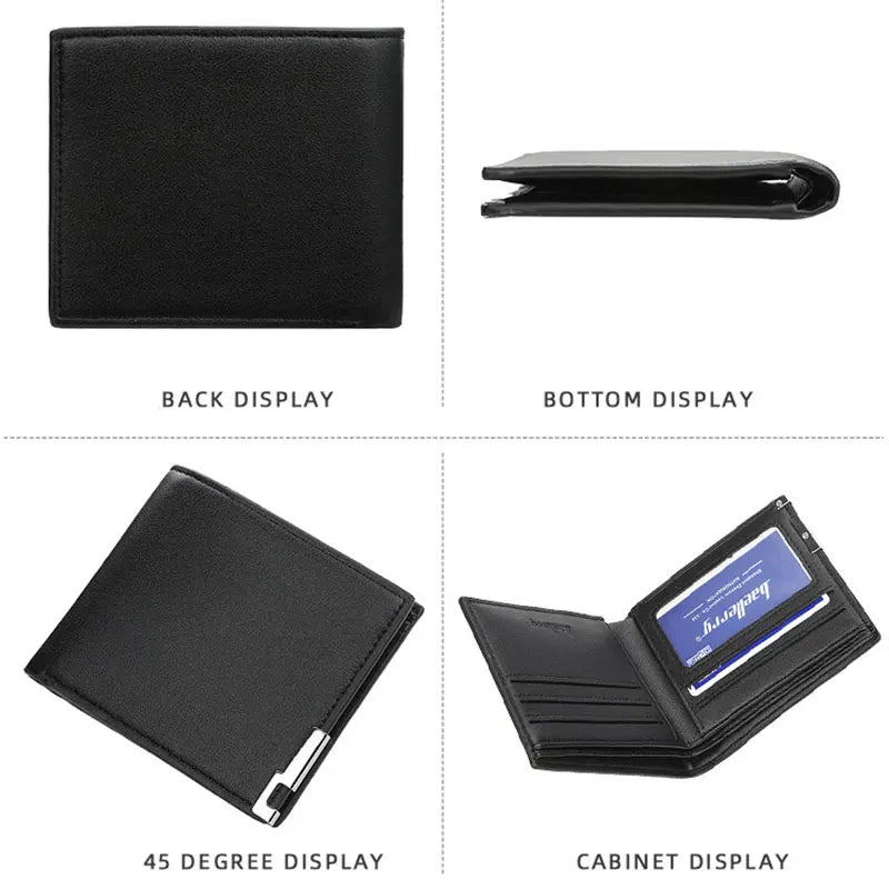 Herren-Geldbörsen aus Leder mit kleinem Geldbeutel und dünnem Reißverschluss