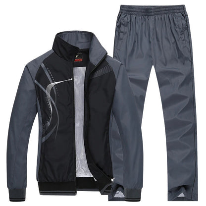 Men Sportswear Spring Autumn 2 Piece Tracksuit Jacket Pant