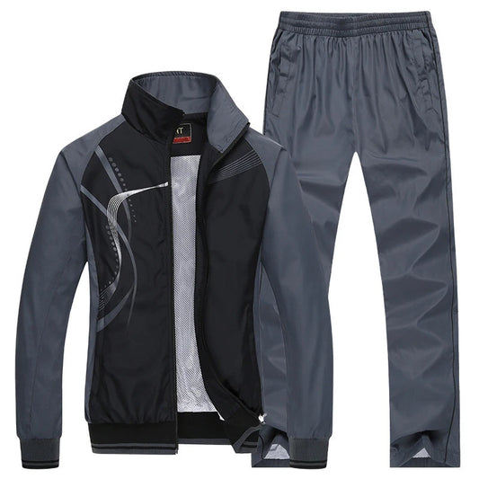 Men Sportswear Spring Autumn 2 Piece Tracksuit Jacket Pant