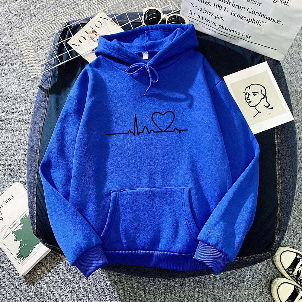 Lässiger bedruckter lockerer Hoodie - Frühlings-Streetwear-Pullover