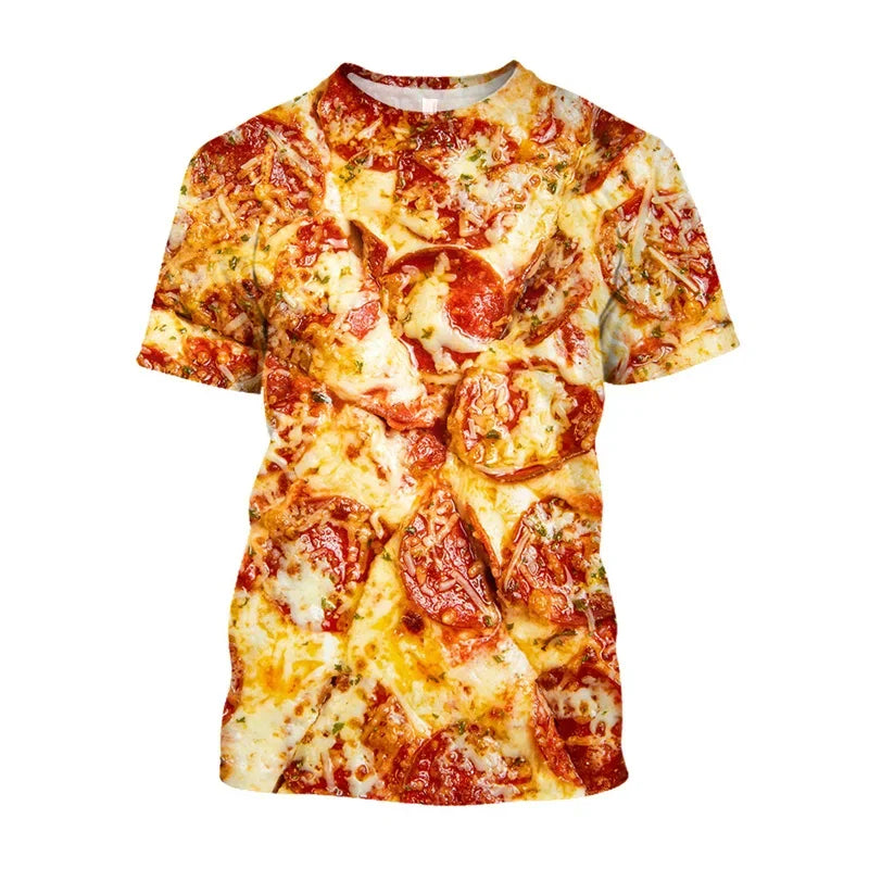 Men's Quick Dry Pasta Pizza 3D Print T Shirt