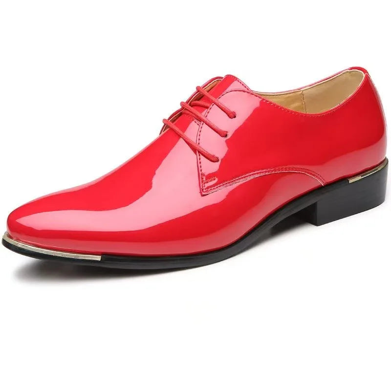 Chaussures habillées italiennes Oxford en cuir verni pour hommes