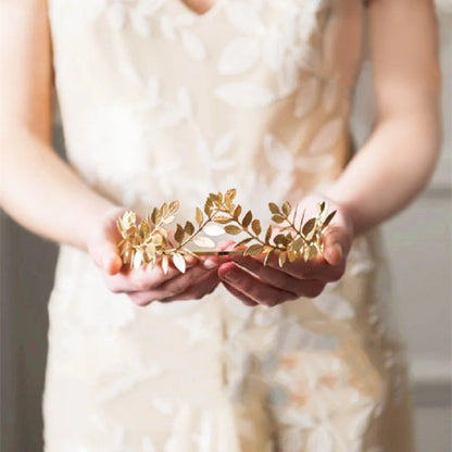 Silberne Krone im Blatt-Stil für Hochzeiten für Damen