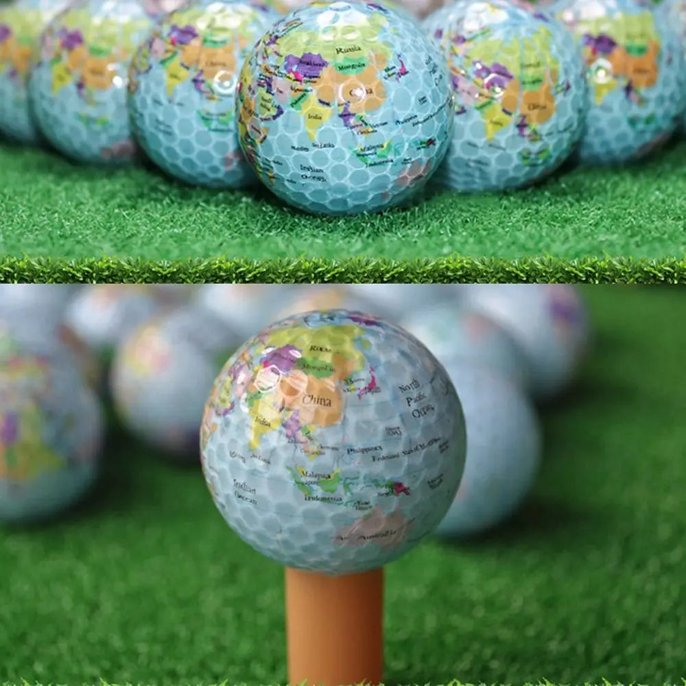 Balle d'intérieur et d'extérieur pour pratique du golf - Impression de balle de golf à motif terrestre
