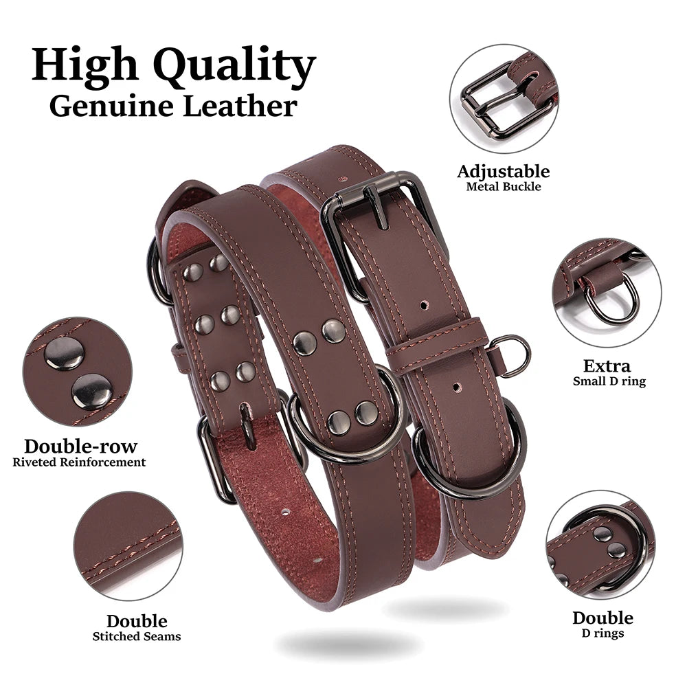 Soft Durable Adjustable Soft Padded Leather Dog Collars