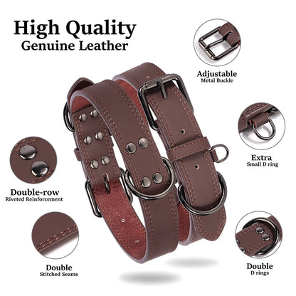 Soft Durable Adjustable Soft Padded Leather Dog Collars