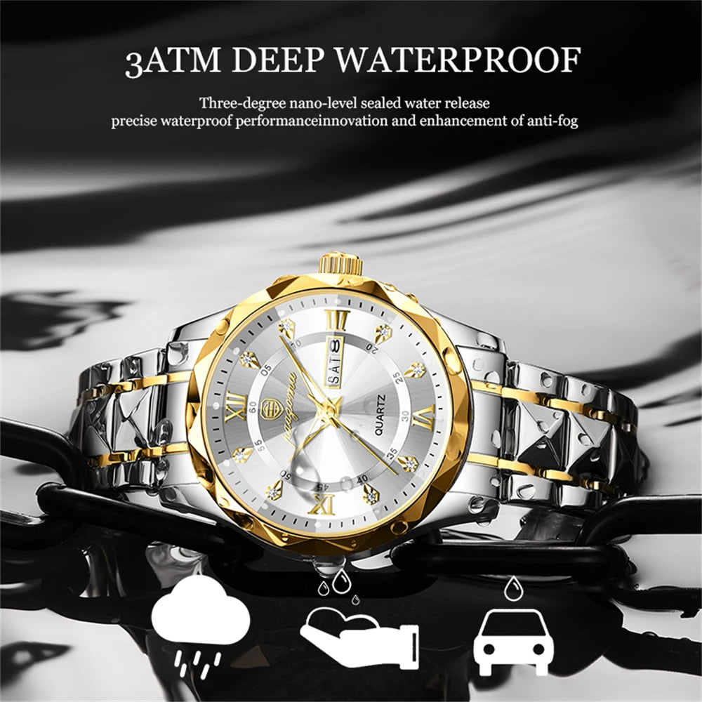 Herren-Armbanduhr – wasserdichte Herrenuhren mit leuchtendem Datum und Woche