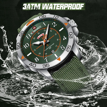 Men's Watches - Waterproof Nylon Strap Quartz Wristwatch