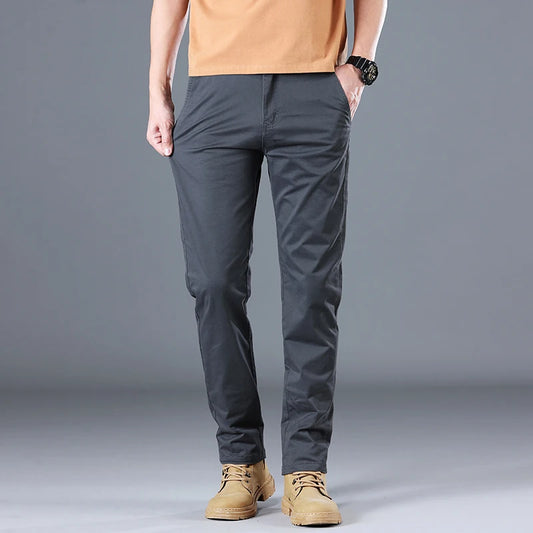 Men's Stretch Cotton Straight Cargo Formal Pants