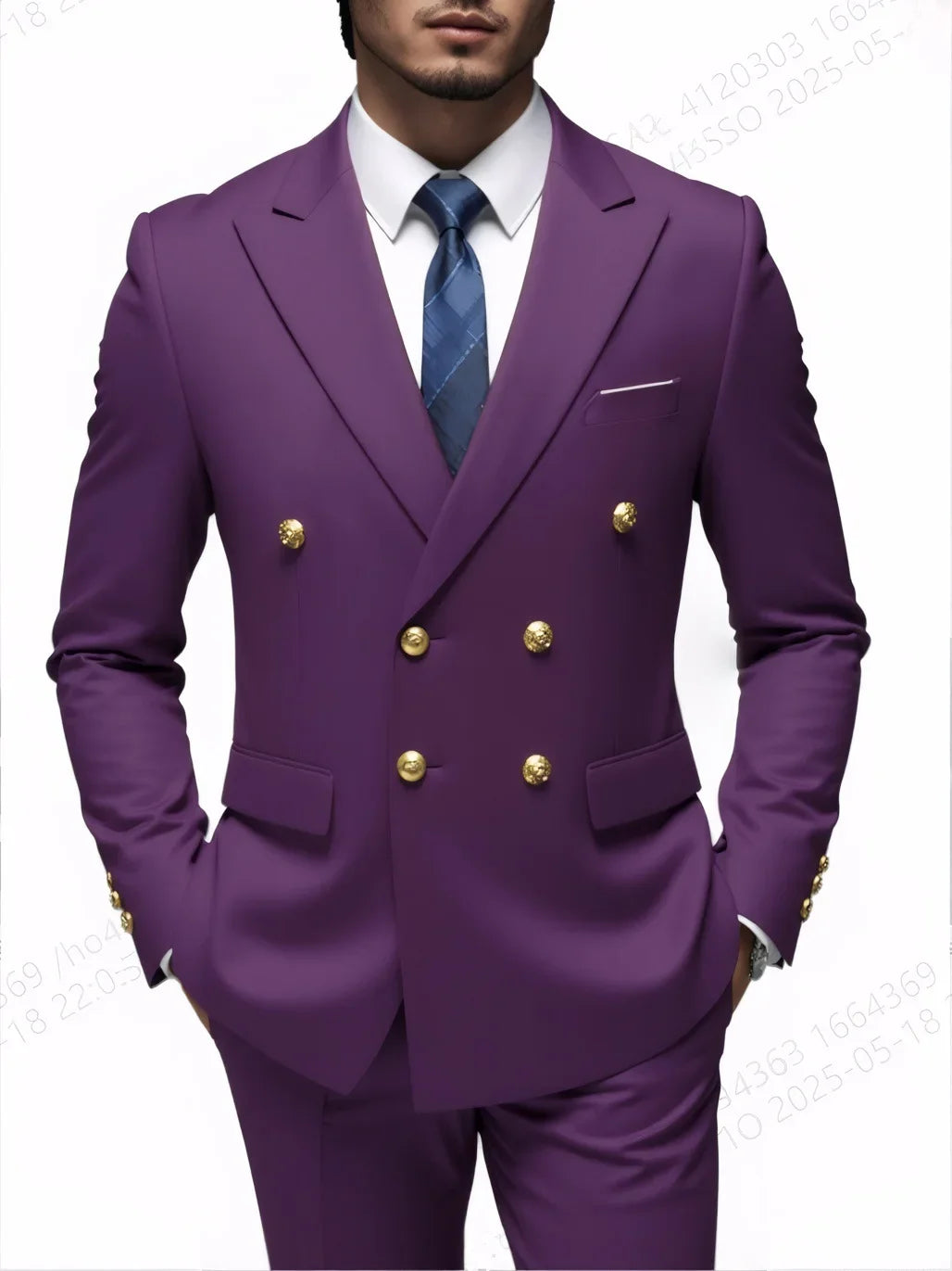 Men Classical Korean Style 2 Pcs Suit Set