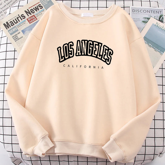 Women Letter Print Loose Cotton Sweatshirt