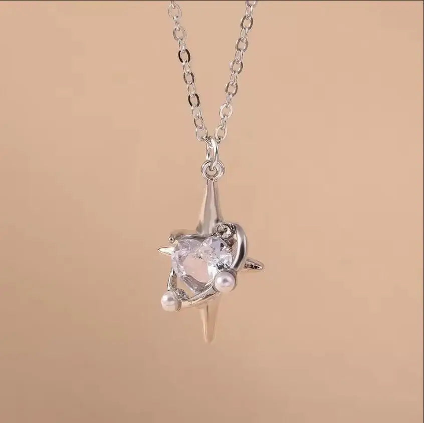 Silver Color Long Tassel Pendant Bow Necklaces