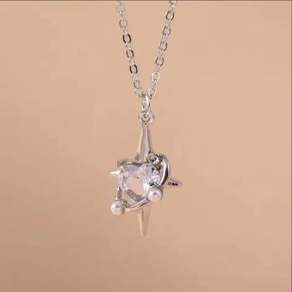 Silver Color Long Tassel Pendant Bow Necklaces