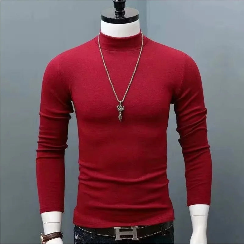 Men's Thin Cotton Turtleneck Underwer Warm Sweater