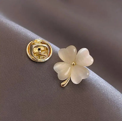 Golden Tulip Flower Pearl Brooch for Women – CZ Rhinestone Crystal Metal Pin