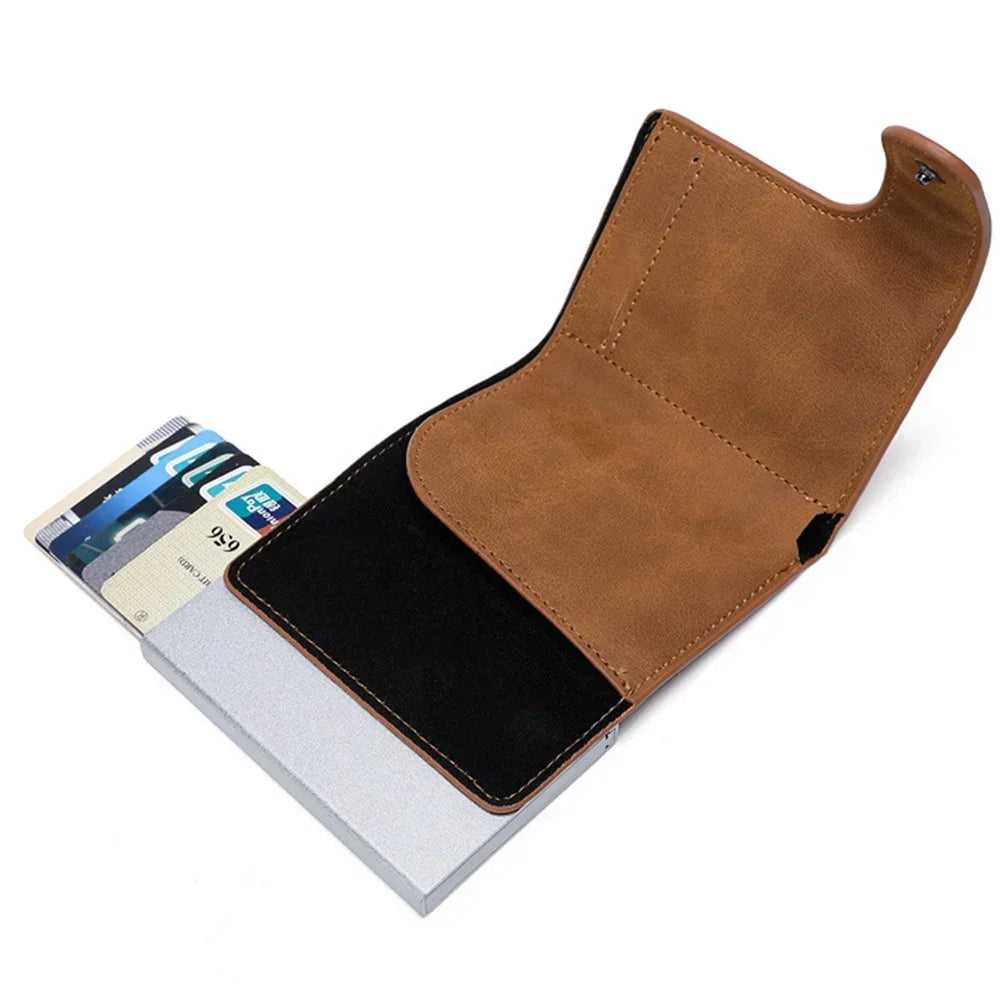 Portefeuille fin bloquant les RFID avec pince à billets pop-up