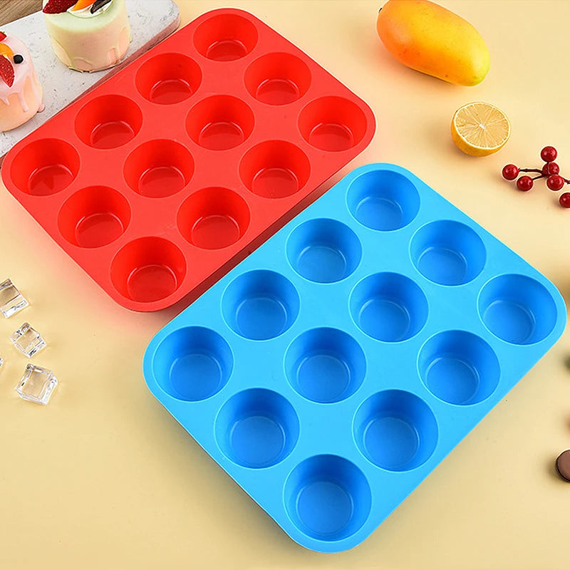 12 hole Non-Stick Silicone Muffin Baking Pan