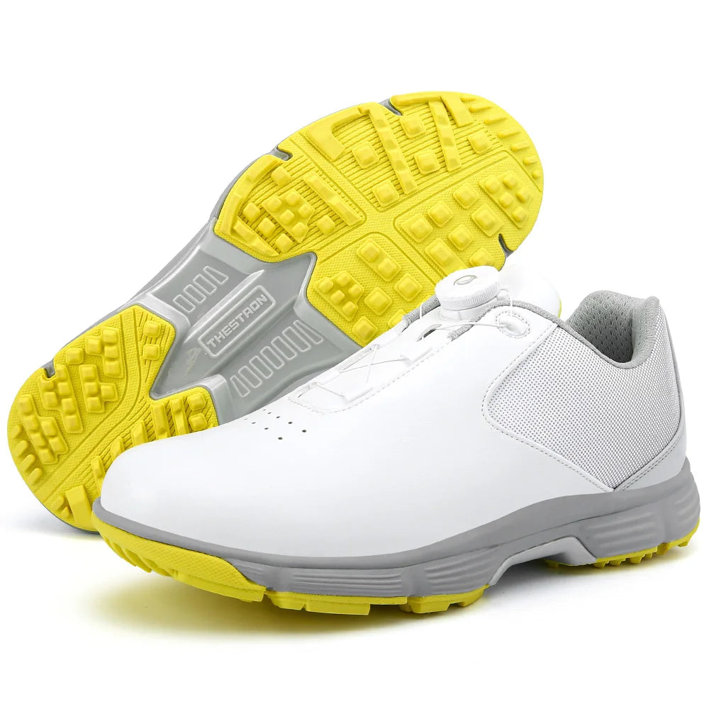 Wasserdichte Golfschuhe für Herren – Spikeless-Golfschuhe zum Schnüren, atmungsaktive und leichte Golfsneaker