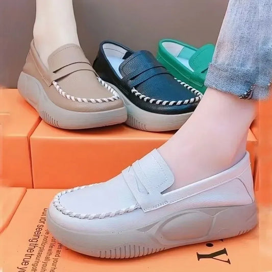 Mocassins à semelles épaisses pour femmes, printemps et automne