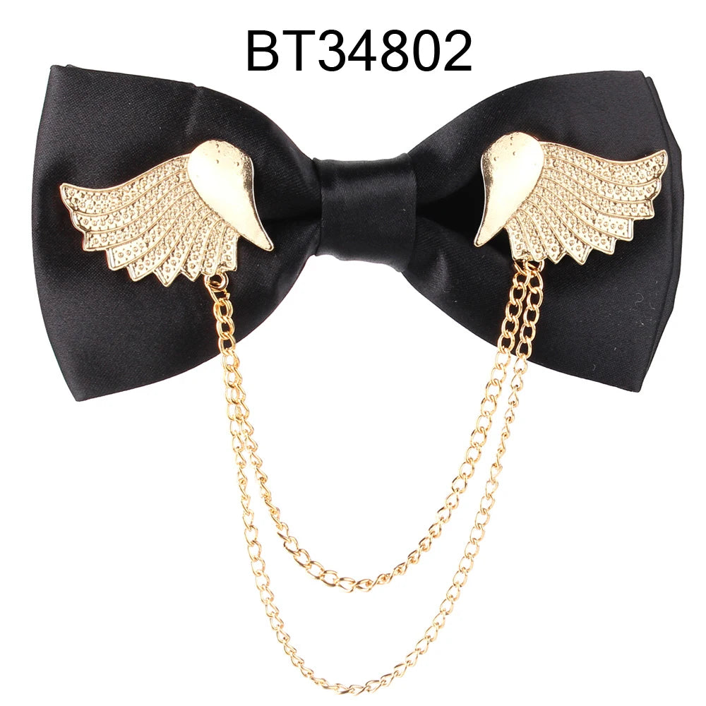 Black Metal Decorated Bowtie for Men