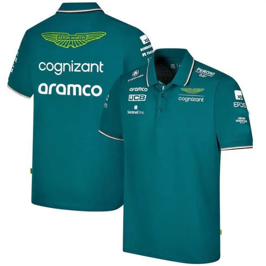 Men's Racing Team Training Button Polo Shirt