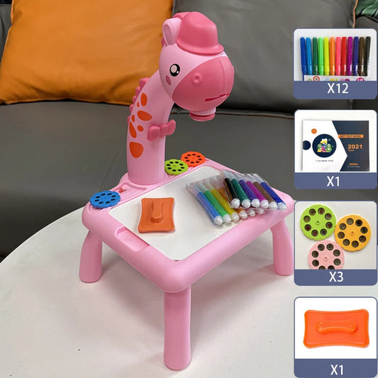 Children's LED Projector Drawing Table Educational Painting Set Learning Board Toy