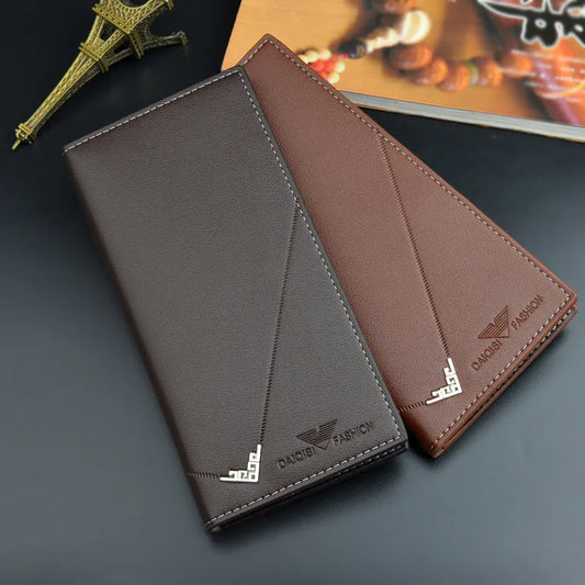 Men's PU Leather Long Clutch Wallet with Card Holder