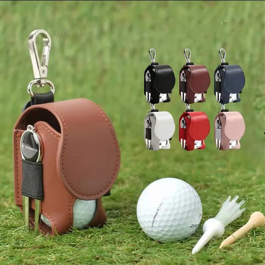 Mini sac de balle de golf en cuir PU avec ceinture