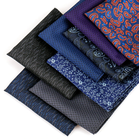Men’s Multicolor Paisley Pocket Square – Jacquard Woven Wedding Handkerchief