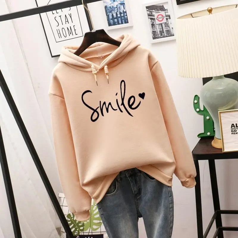 Pullover Simple Round Neck Long-sleeved Women's Hoody