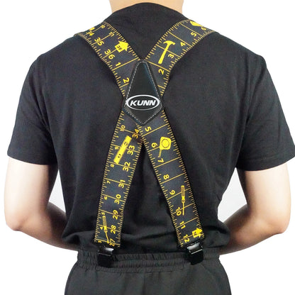 Heavy-Duty Clip Elastic Men's Tape Measure Suspenders