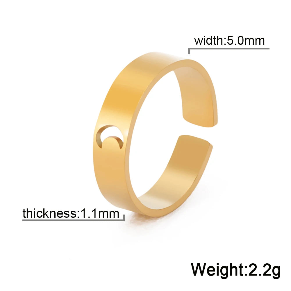 Bagues de couple en acier inoxydable en forme de cœur et de papillon – Bagues d'amour assorties