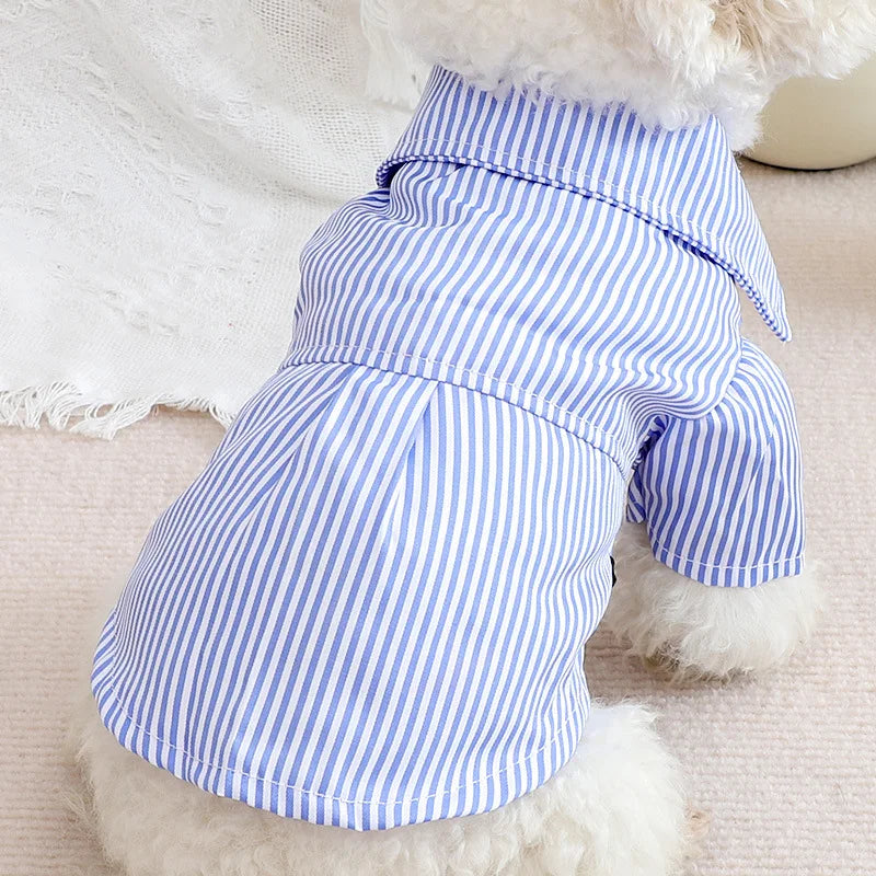 Chemises rayées avec nœud papillon pour vêtements pour chiens