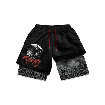 2-in-1-Turnshorts mit Berserker-Print für Herren