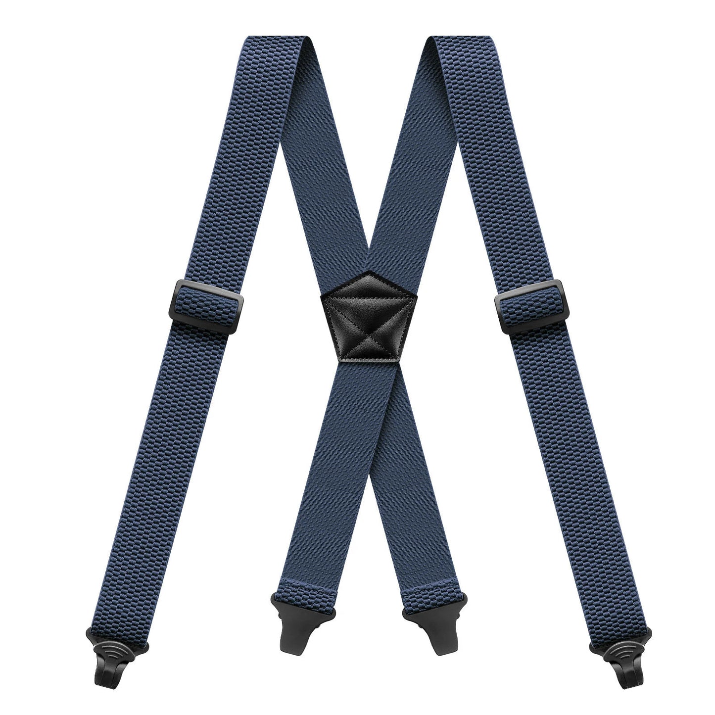 Heavy Duty Men’s Suspenders 3.8cm Wide X-Back Work Braces with 4 Strong Plastic Gripper Clasps – Adjustable Elastic Trouser Suspenders