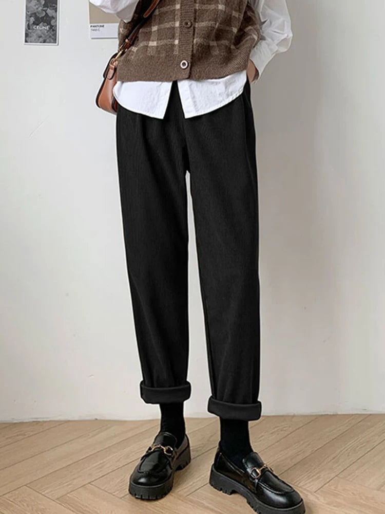 Pantalons de printemps coréens simples pour femmes