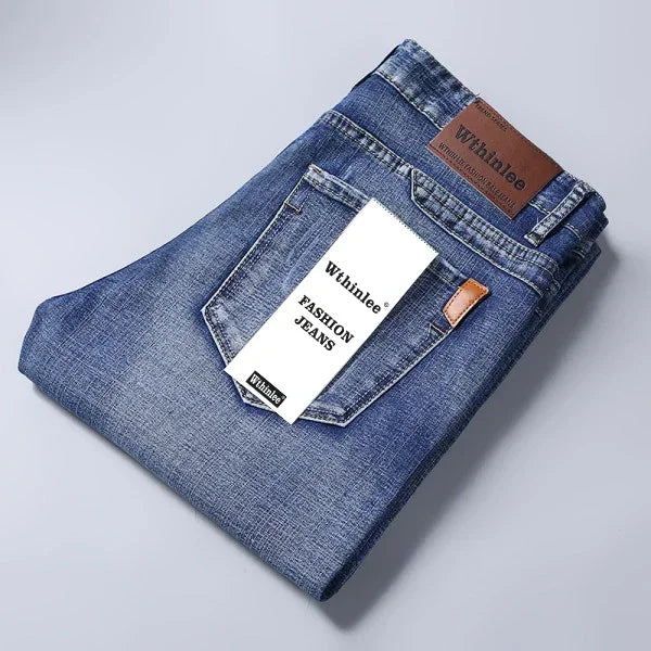 Men's Smart Straight Regular Blue Stretch Denim Jeans