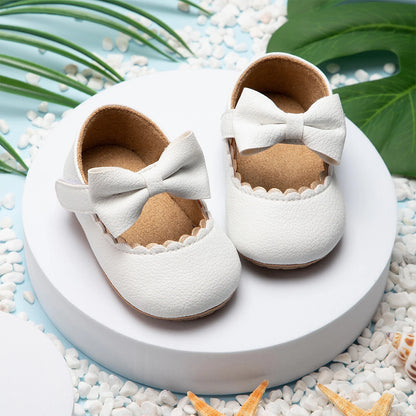 Rutschfeste Babybettschuhe mit Schmetterlingsknoten für Mädchen