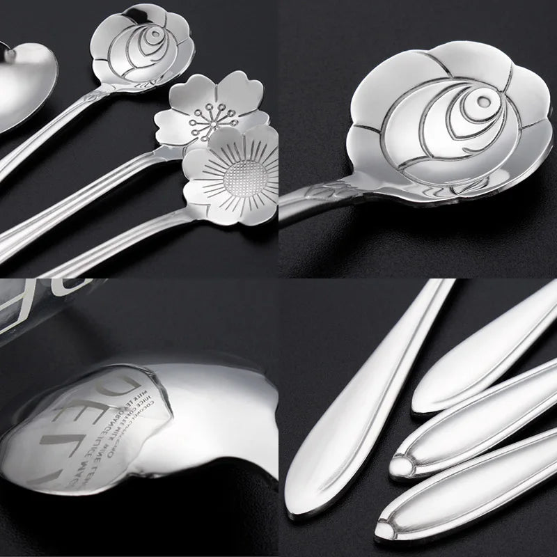 Silver Gold Stainless Steel Spoon Set