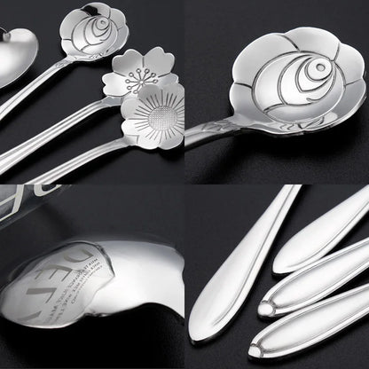 Silver Gold Stainless Steel Spoon Set