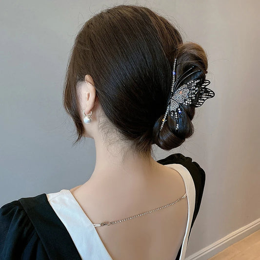 Griffes de cheveux papillon peintes vintage - Pinces à cheveux