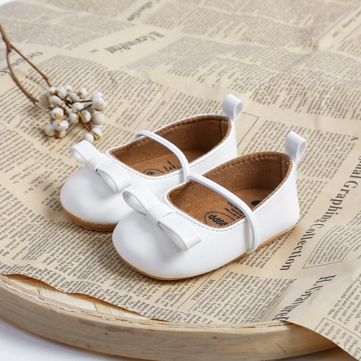 Flache Baby-Prinzessin-Schuhe mit Schleife