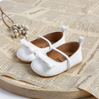 Flache Baby-Prinzessin-Schuhe mit Schleife