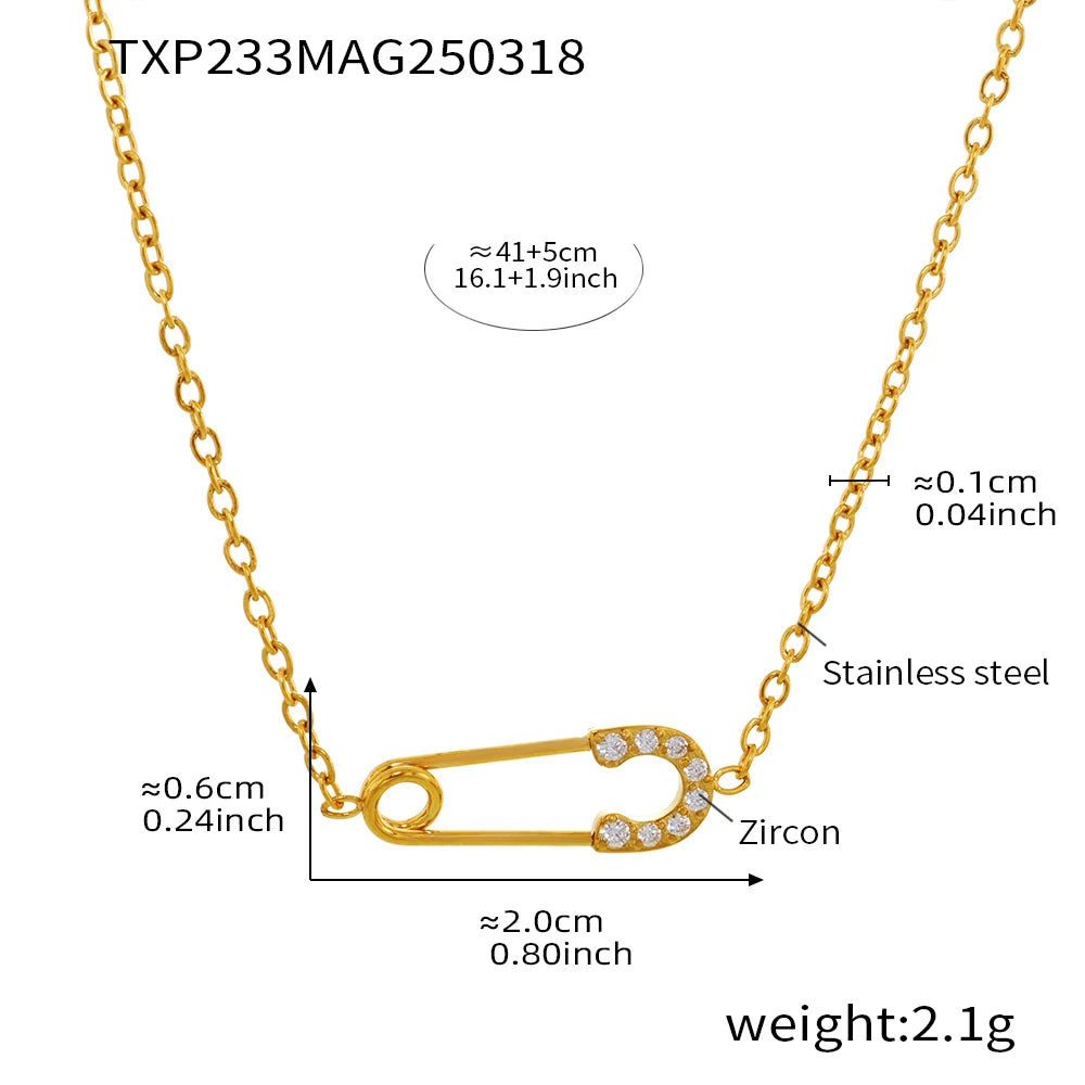 Collier à épingles en argent sterling, bijoux fins en or