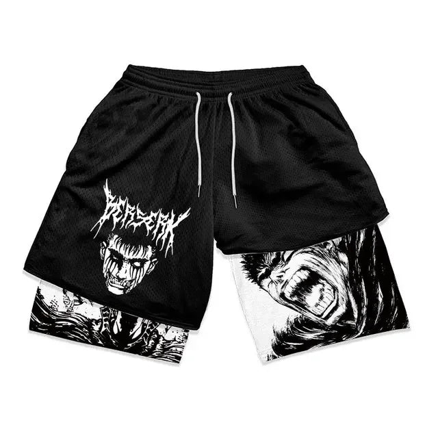 2-in-1-Turnshorts mit Berserker-Print für Herren