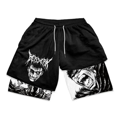 2-in-1-Turnshorts mit Berserker-Print für Herren