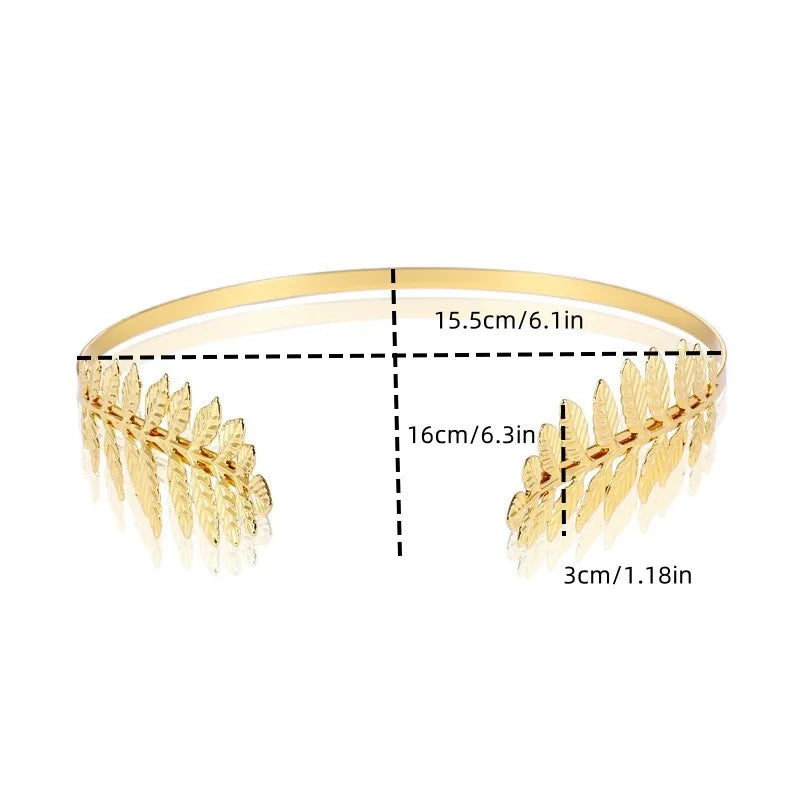 Boho-Brauthaarband mit Blätterzweigen für Damen